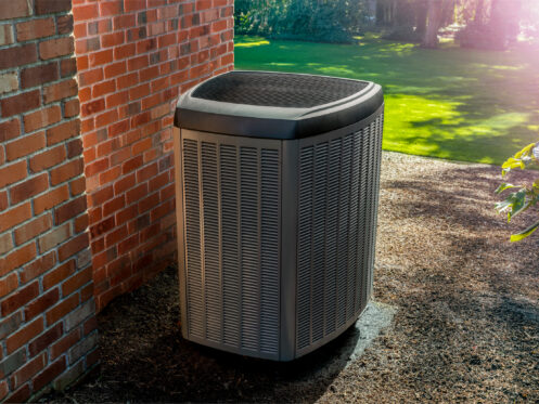 An energy efficient heat pump outside a Canton home